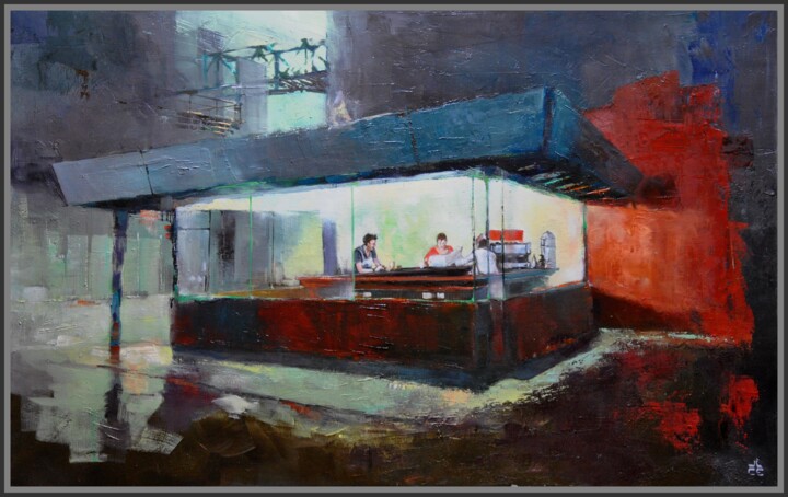 Painting titled "Nigth Shadows" by Jicé, Original Artwork, Oil