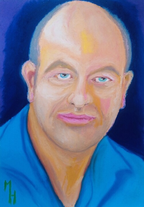 Painting titled "Man" by Maximilian Honderflenik, Original Artwork, Pastel