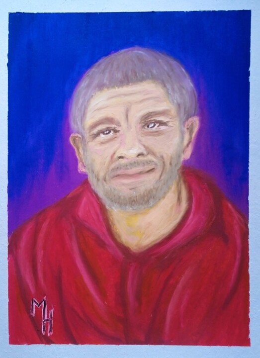 Painting titled "Buddy" by Maximilian Honderflenik, Original Artwork, Pastel