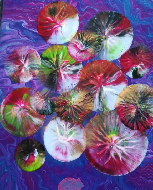 Peinture intitulée "La fiesta" par Flora Estevez, Œuvre d'art originale, Acrylique Monté sur Châssis en bois