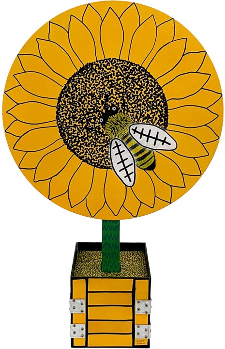 BLOOMTABLE – SUNFLOWER – BEE 雕塑, 35.4x19.7 in
