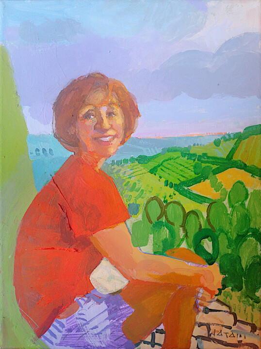 Painting titled "Mirella" by Stefano Natali, Original Artwork, Acrylic Mounted on Wood Stretcher frame