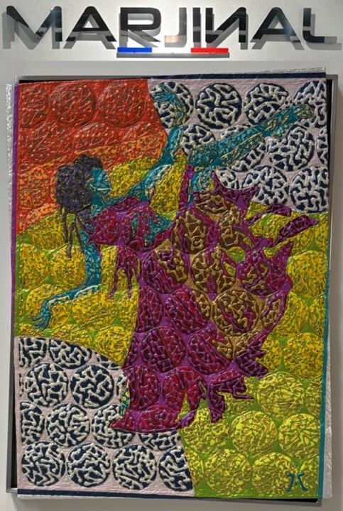 Peinture intitulée "PASSAGE / SCULPTURE…" par Marjinal Artiste Peintre Décalé Français, Œuvre d'art originale, Acrylique Mon…