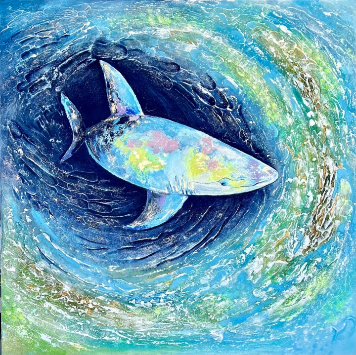 Shark 绘画, 31.5x31.5 in