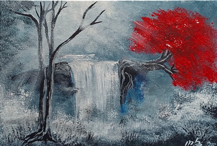 Landscape winter morning 图画, 7.9x11.8 in