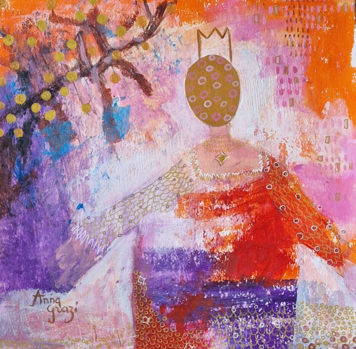 La princesse et le pommier magique 绘画, 7.9x7.9 in