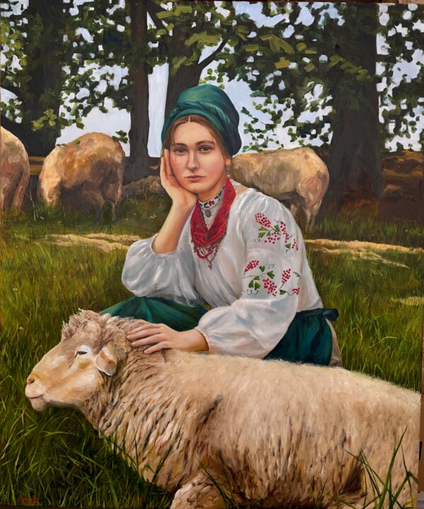 Ukrainian woman 绘画, 47.2x39.4 in