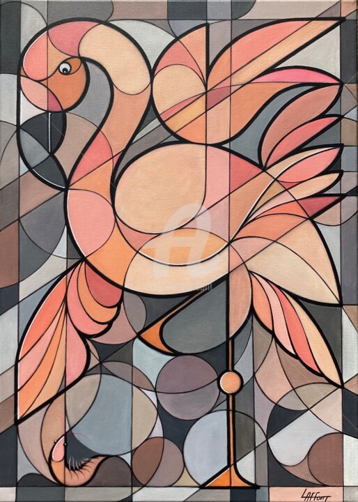Flamingo 绘画, 27.6x19.7 in