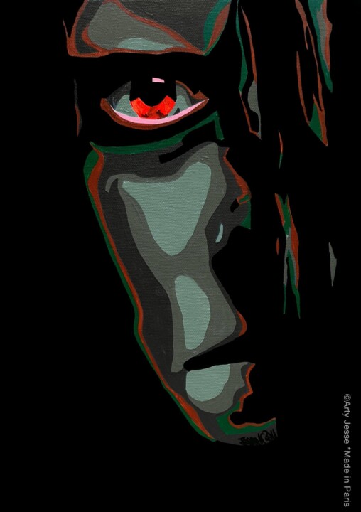 Rouge Psychotique 绘画, 13x9.5 in
