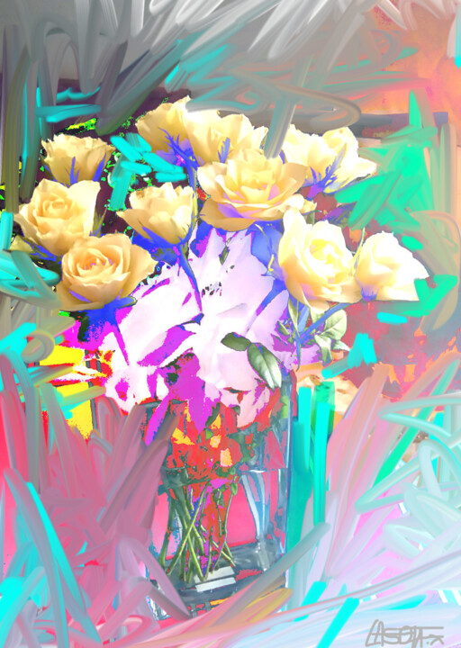 roses jaunes 数字艺术