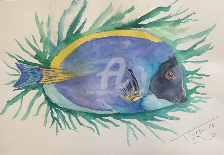Aquarelles fonds marins 14 绘画, 8.3x11.4 in