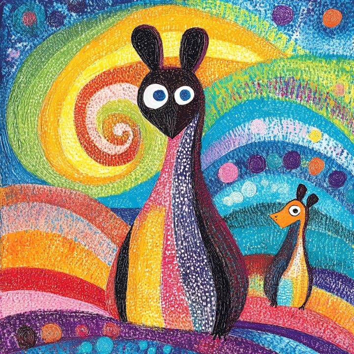 Kangaroo Joy in a Whimsical Wonderland 数字艺术