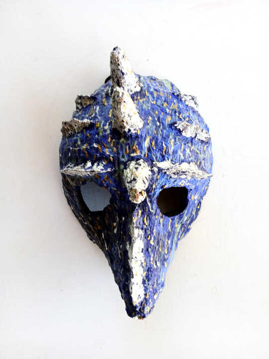 Blue Dino 雕塑, 6x10 in