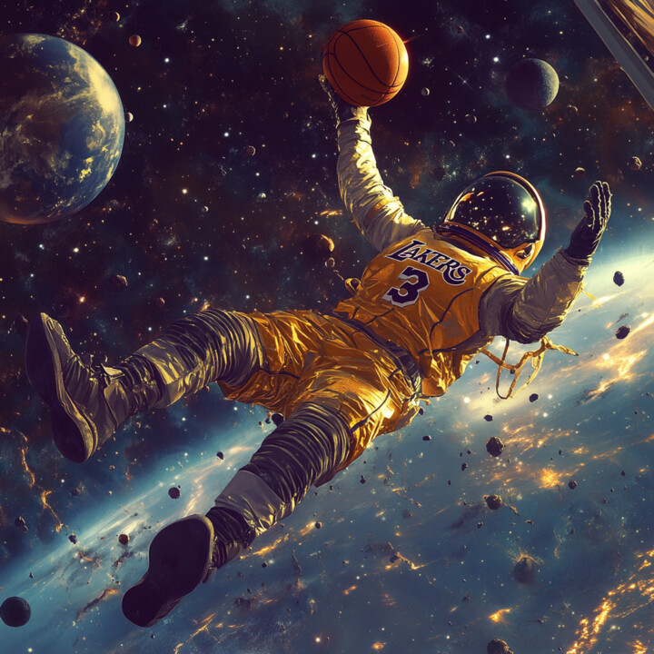 数字艺术 标题为“Space basketball” 由V.O.G., 原创艺术品, 数字打印