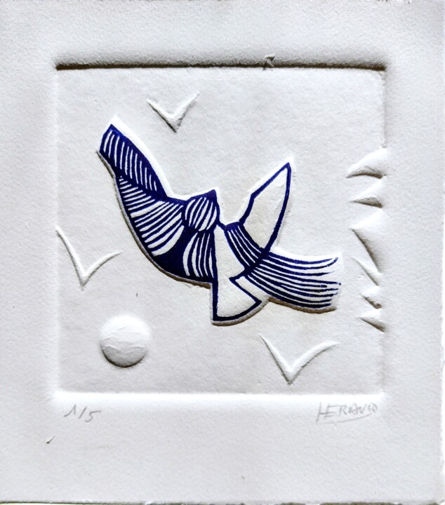 A l'écoute des oiseaux 印花与版画, 7.9x7.9 in