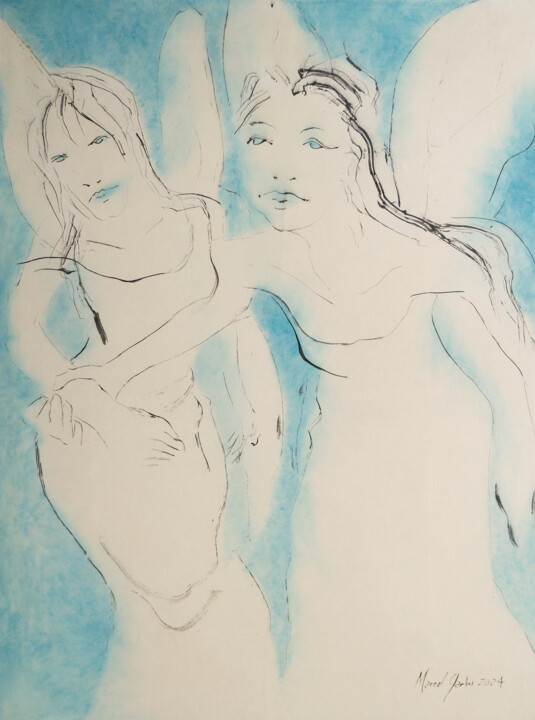 White fairies Malarstwo, 37x27,6 in