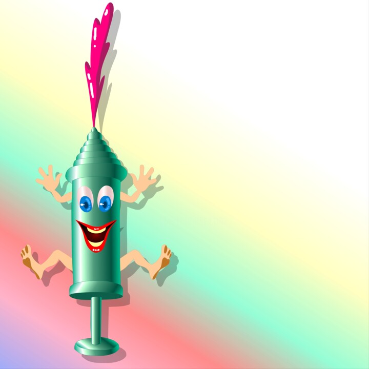 Digital Arts titled "A whimsical syringe…" by Shamim Shaikh, Original Artwork, 2D Digital Work