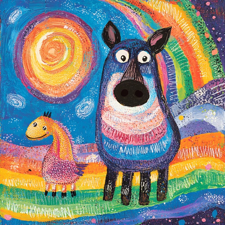 A Boar's Journey Through Stars 数字艺术