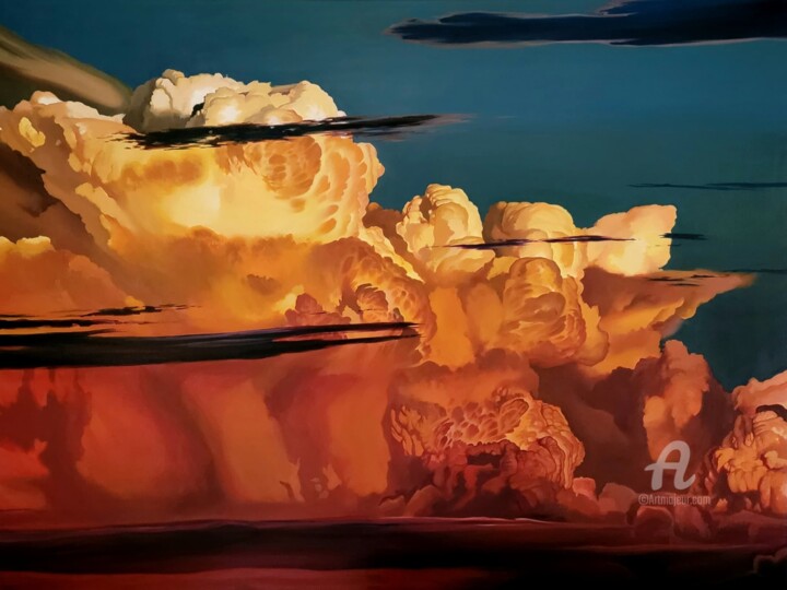 Schilderij getiteld "Afterstorm" door Kimberly Burnett, Origineel Kunstwerk, Olie Gemonteerd op Andere stijve panelen