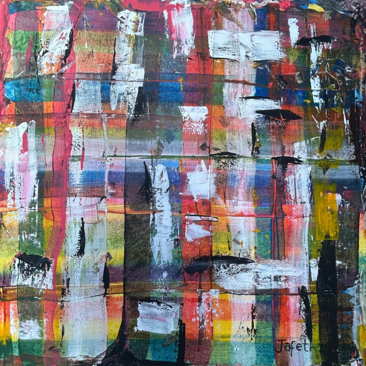 Painting titled "Vibrant contrasts i…" by Jafeth Moiane, Original Artwork, Acrylic