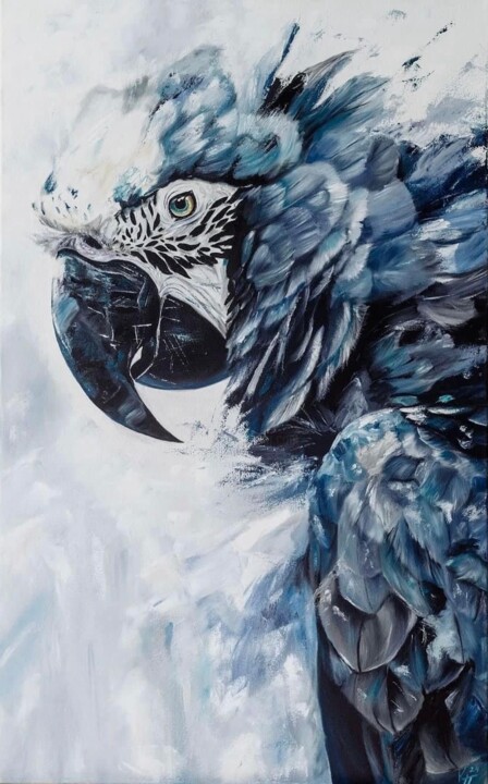 “Parrot look” 绘画, 31.5x19.7 in