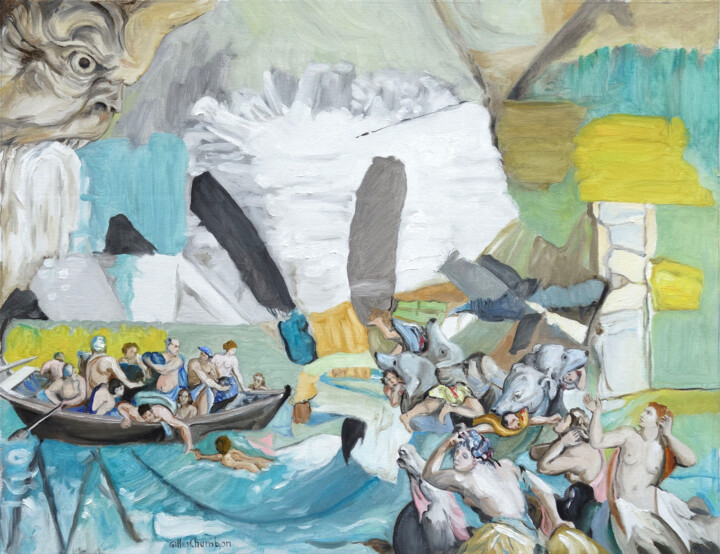 Charybde et Scilla 绘画, 19.7x25.6 in