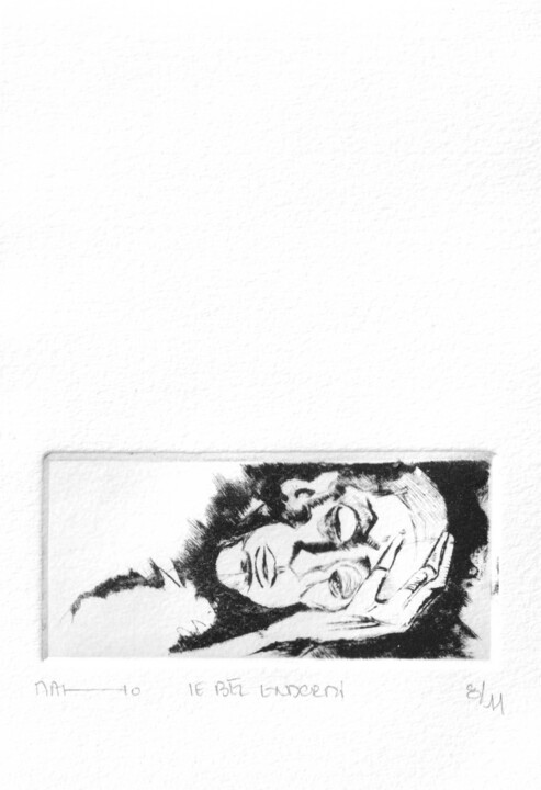 LE BEL ENDORMI 印花与版画, 7.1x5.1 in