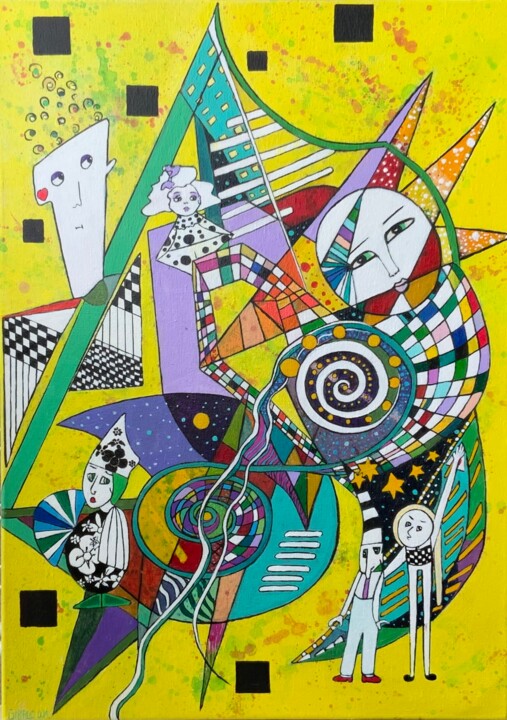 Tant qu’il y aura des étoiles… 绘画, 27.6x19.7 in