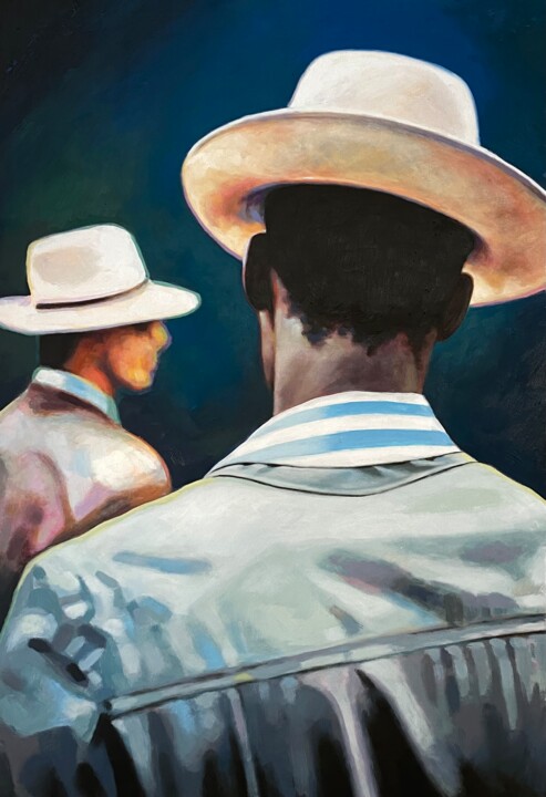 Panama boys 绘画, 53.2x35.4 in