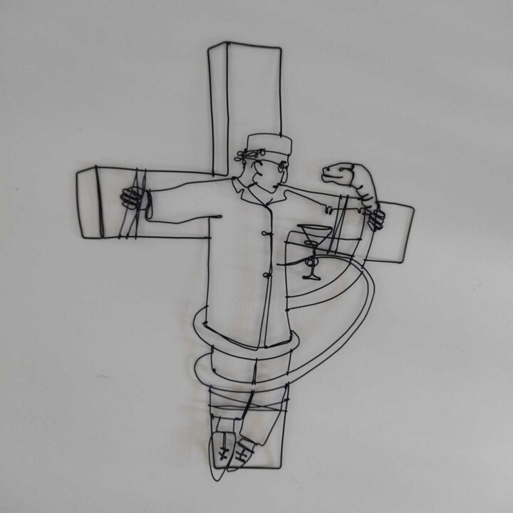 Sculpture titled "Initiation" by Sergio Selari, Original Artwork, Wire