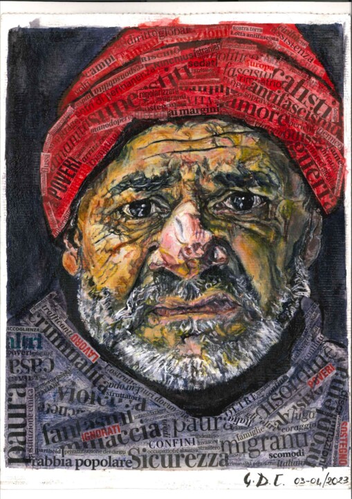 A Romanian Homeless Hope 绘画, 10.8x7.9 in