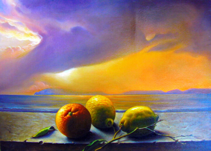 Painting titled "Novembre" by Samuele Vanni, Original Artwork, Tempera Mounted on Wood Panel