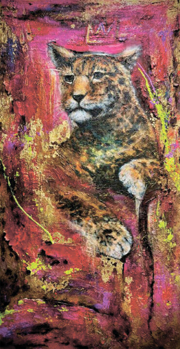 King Leopard ART 绘画, 70.9x37.4 in