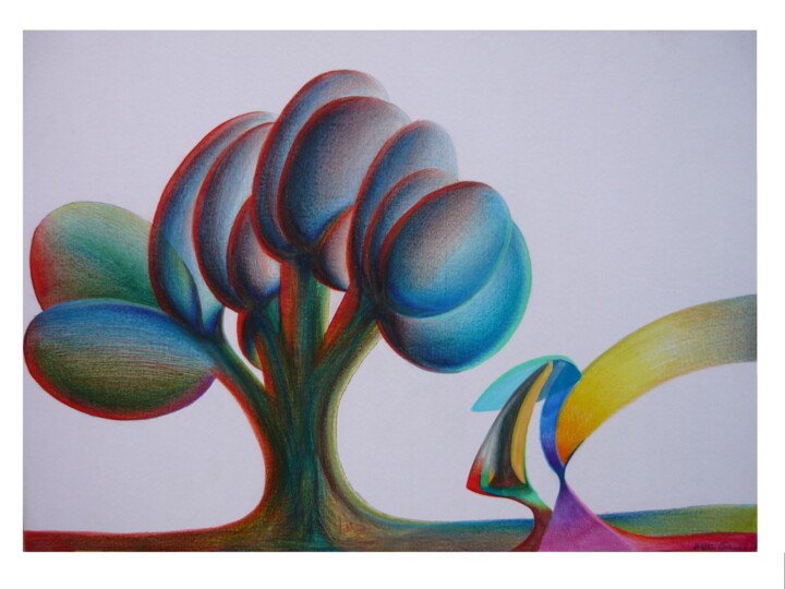 Árbol y Pájaros 图画, 19.7x27.6 in