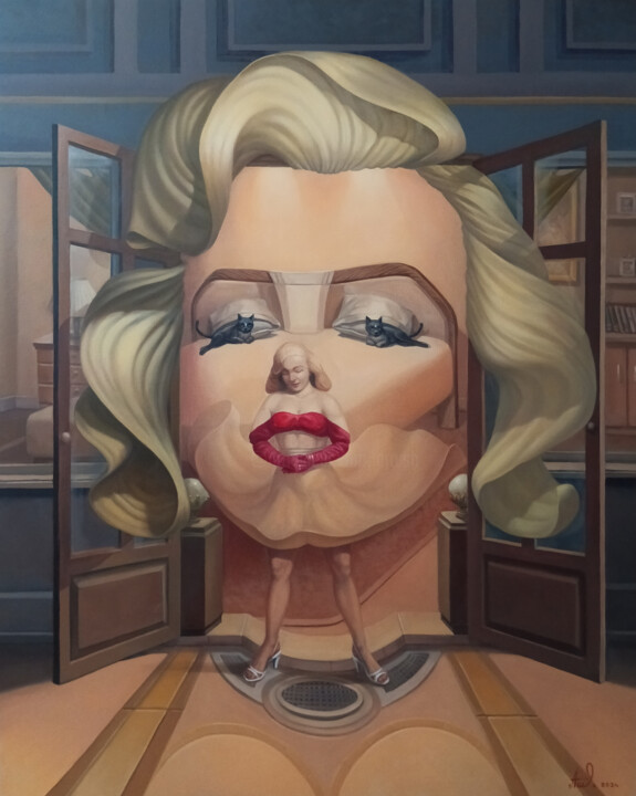 Marilyn Reimagined: A Surreal Portrait 绘画, 39.4x31.5 in