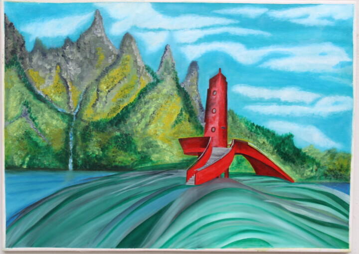 Roter Turm 绘画, 19.7x27.6 in