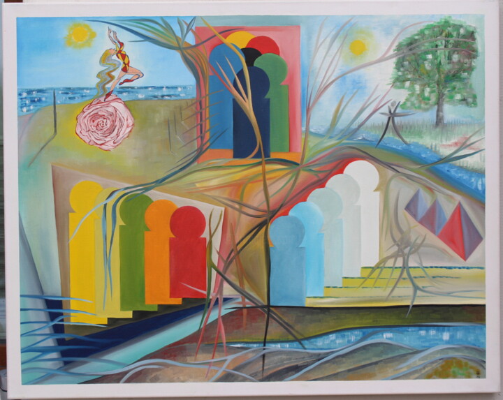Tänzerin und Menschen 绘画, 31.5x39.4 in