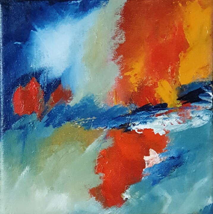 Peinture intitulée "Déchirure 4" par Sandrine Hirson, Œuvre d'art originale, Huile Monté sur Châssis en bois