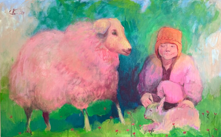 On the lawn Tablo, 19,7x31,5 in
