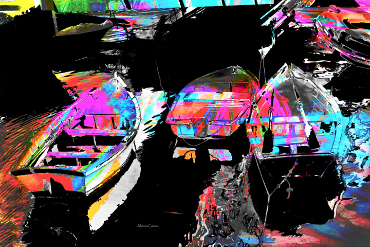 "Barcas en el Muelle…" başlıklı Dijital Sanat Alfonso García tarafından, Orijinal sanat, Dijital Fotoğrafçılık