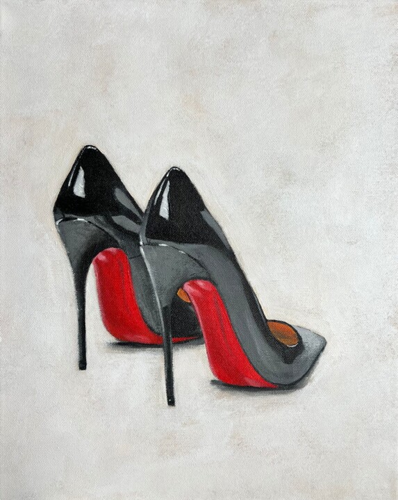 Iconic Louboutin Red Soles: Art of Fashion Malarstwo, 16,1x13 in