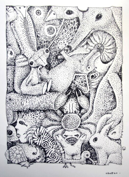 Infinity Zoo straight up 3 - Happy family tree 图画, 8.3x5.9 in