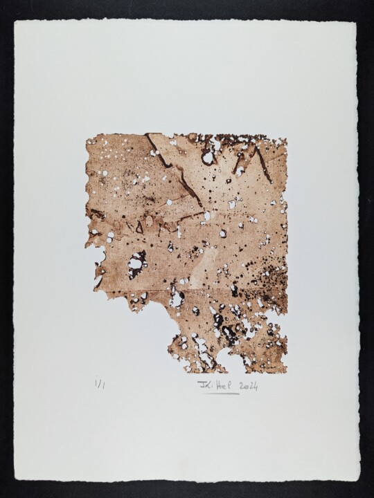 Eau-Forte 15 recto. Terre d'ombre brulée Printmaking, 15x11 in