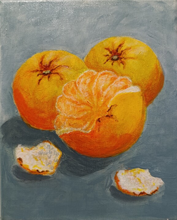 Painting titled "Trois délicieuses o…" by Y.Oranzh, Original Artwork, Acrylic Mounted on Wood Stretcher frame