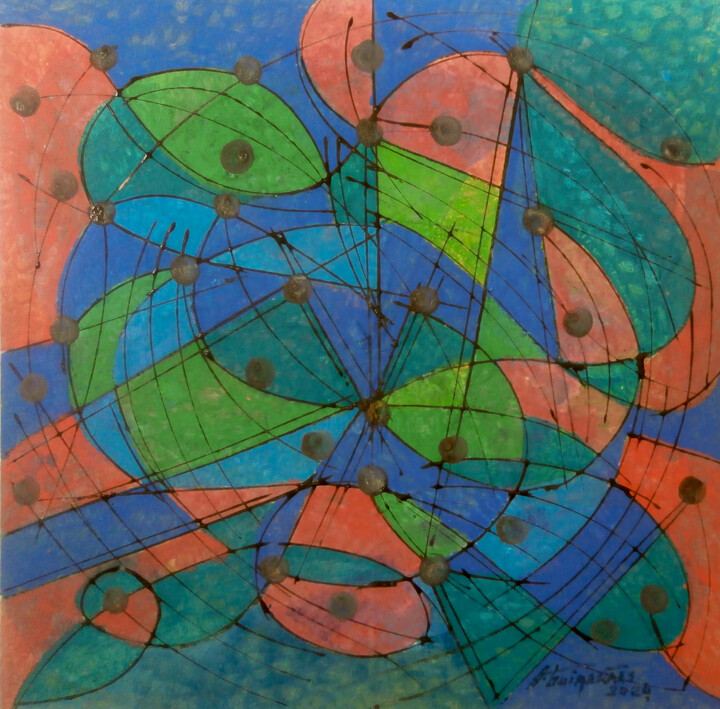 Abstrato cubista OUT/001 绘画, 19.7x19.7 in