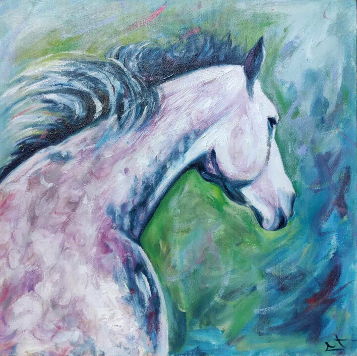 Jument Painting, 15.8x15.8 in