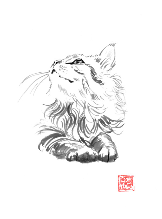 cat happiness 图画, 15.8x11.8 in