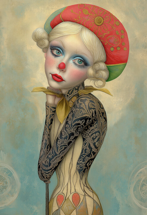 The Sad Clowness 数字艺术, 34.3x23.2 in