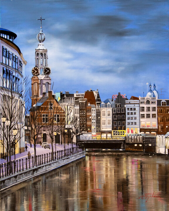AN EVENING IN AMSTERDAM Pittura, 20x16 in