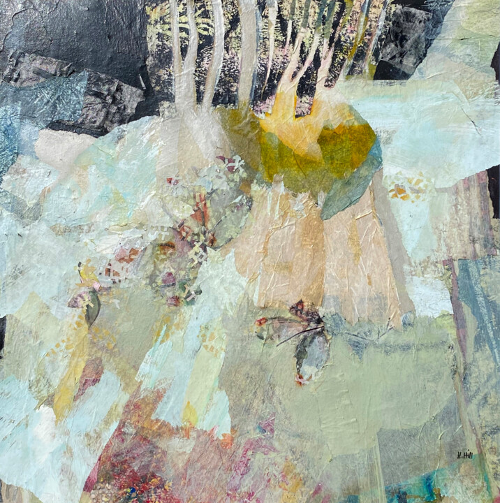 Peinture intitulée "Clairière" par Helen Hill, Œuvre d'art originale, Collages
